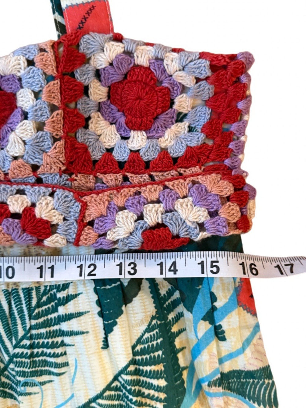 FARM Rio X Anthropologie Crochet Bodice Tropical Coastal Mini Dress - Picture 11 of 12